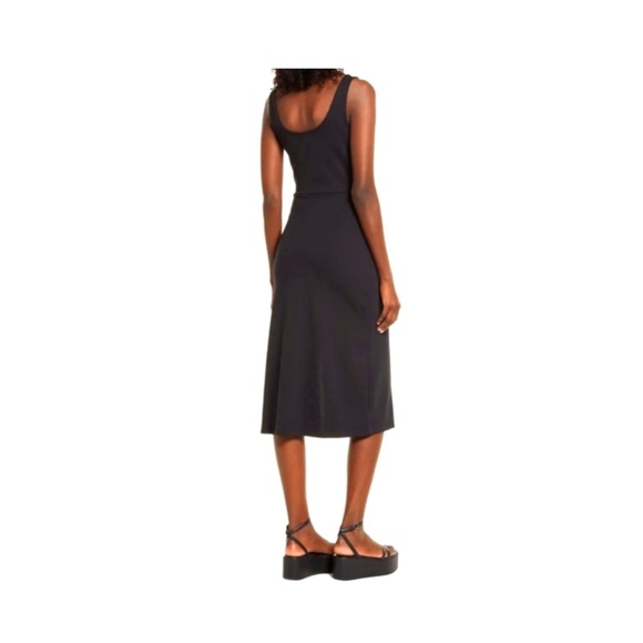 Open Edit Black Scoop Neck Midi Dress Size S - Picture 4 of 6